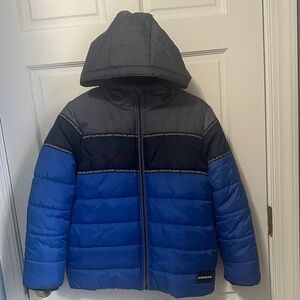 Calvin Klein Kids Puffer Jacket in Blue and Black